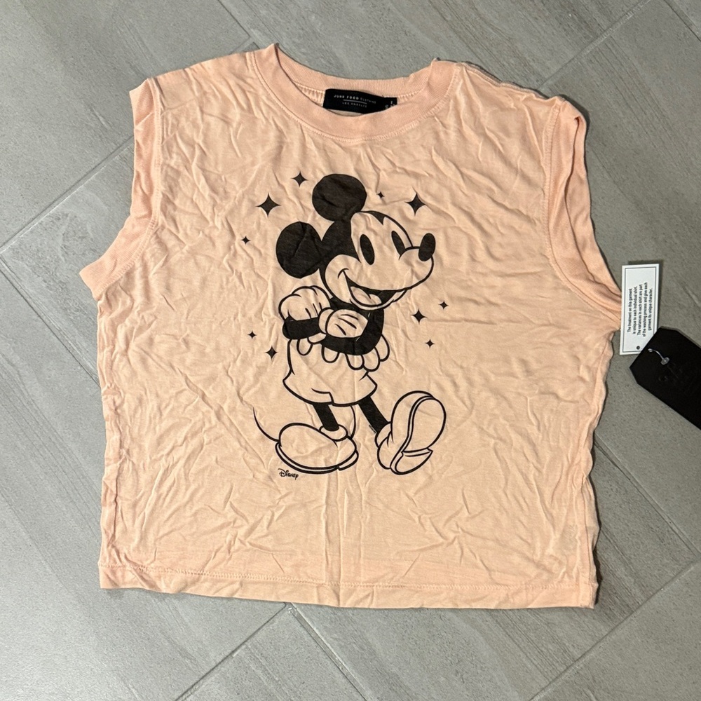 Junk Food Clothing Peach Mickey Mouse Top